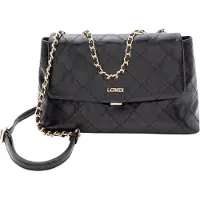 L.credi Schultertasche Umhängetasche Remalia Flapbag Black schwarz