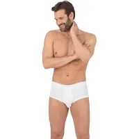 Trigema Slip "Slip Doppelripp im Doppelpack", Herren, Gr. 5, 2 Stk., weiß, 100% Baumwolle (Bio-Baumwolle kbA), Unterhosen Slip