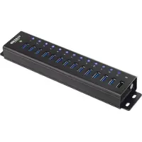 Renkforce RF-3897144 USB-Hub 13 Port USB-A USB 3.0 5 GBit/s mit Aluminiumgehäuse, zur Wandmontage, mit Schnellladeport