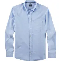 Olymp Langarmhemd "Casual", Herren, Gr. 3XL, N-Gr, blau, Web, Obermaterial: 100% Baumwolle, regular fit, Manschette, Hemden Langarmhemd