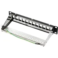 Renkforce RF-4996626 12 Port Patch-Panel 254 mm (10) Unbestückt 1 HE Schwarz Unbestückt