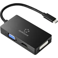 Renkforce RF-4633066 USB-C / HDMI / DVI / VGA Adapter [1x USB-C-Stecker - 1x VGA-Buchse, 1x HDMI-Buchse, 1x DVI-Buchse (24+5)]