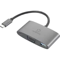 Renkforce USB-C, VGA Adapter [1x USB-C Stecker - 1x USB-C Buchse (Power Delivery), VGA-Buchse, USB 3.2 Gen 1 Buchse