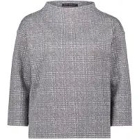 Betty Barclay Sweatshirt "Sweatshirt mit Kragen", Damen, Gr. 38, grau (grau, beige), Obermaterial: 50% Baumwolle CO. 48% Polyester PES. 2% Elasthan EL., Sweatshirts Sweatshirt