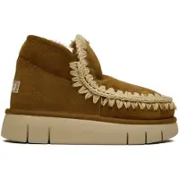 Mou für Damen. MU.FW531009A Eskimo Bounce Turnschuhe aus braunem Leder (37), 3 bis 5 cm, Keine, Lässig