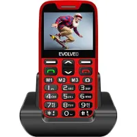 Evolveo EasyPhone XR, Mobiltelefon für Senioren mit Ladestation, rot