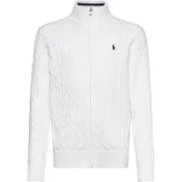 Ralph Lauren für Jungen. 323A95566002 Weiße Rippstrickjacke mit halbem Reißverschluss ((XL) 13/14Años= 163/174cm), Lässig, Baumwolle, L