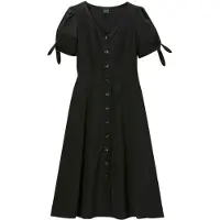 MADELEINE Midikleid "Sommerkleid Viskosekleid mit V-Ausschnitt, Kurzarm"
