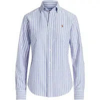 Ralph Lauren für Damen. 211891377004 Schmal geschnittenes Oxford-Hemd mit blauen Streifen (32), Lässig, Baumwolle, Klassisch, Langarm