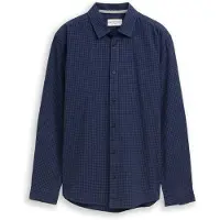 Tom Tailor Langarmhemd , Herren, Gr. L, N-Gr, blau (blau vichy check), Web, Obermaterial: 100% Baumwolle, kariert, regular fit normal, 1-Knopf-Manschette, Hemden Langarmhemd, mit Karomuster