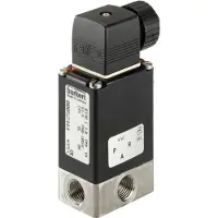 Burkert Magnetventil 3/2-Wege G1/4'' NC Edelstahl NBR -1-3bar/-15-44psi 24VDC Vakuum 0330 164260