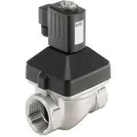 Burkert Magnetventil G1'' NC Edelstahl FKM 0-10bar/145psi 48VAC Wasserschlagschutz 6213 20004080