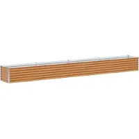 vidaXL Hochbeet Hellbraun 390 x 50 x 36 cm Verzinkter Stahl