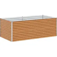 vidaXL Hochbeet Hellbraun 195 x 100 x 68 cm Verzinkter Stahl