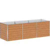vidaXL Hochbeet Hellbraun 240 x 80 x 77 cm Verzinkter Stahl