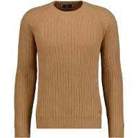 Ragman Rundhalspullover , Herren, Gr. 54, beige (zimt, 088), Strick, 90% Wolle 10% Baumwolle, ohne Ausschnitt, Pullover Rundhalspullover