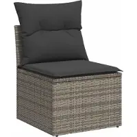 vidaXL 6-tlg. Garten-Sofagarnitur mit Kissen Grau Poly Rattan