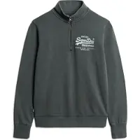 Superdry für Herren. M2013797A Jacke mit klassischer Grafik und halbem Reißverschluss schwarz (XL), Lässig, Baumwolle