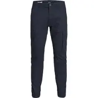 Jack & Jones Cargohose "PAUL FLAKE", Herren, Gr. 33, Länge 36, blau (navy blazer), Web, Obermaterial: 98% Baumwolle, 2% Elasthan, bequem normal, Hosen Cargohose, Baumwollmischung, regular fit