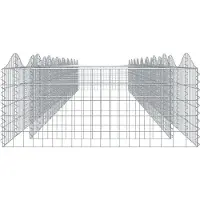 vidaXL Gabionen-Hochbeet mit Hochbogen 800x100x50 cm Verzinktes Eisen