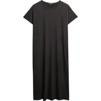 Superdry für Damen. W8011868A Schwarzes Midi-Hemdkleid (XS), Lässig, Baumwolle, Kurzarm