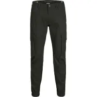 Jack & Jones Cargohose "PAUL FLAKE", Herren, Gr. 28, Länge 32, grün (rosin), Web, Obermaterial: 98% Baumwolle, 2% Elasthan, unifarben, bequem normal, Hosen Cargohose, Baumwollmischung, regular fit