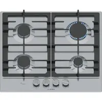 Bosch Serie 6 PCP6A5I90, Edelstahl, Integriert, 60 cm, Gaskochfeld, Edelstahl, 4 Zone(n)