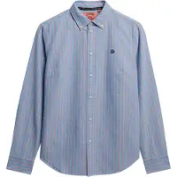 Superdry für Damen. W4010565A Schmal geschnittenes Oxford-Hemd blau (M), Lässig, Baumwolle, Langarm