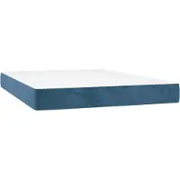 vidaXL Taschenfederkernmatratze Mittel Dunkelblau 140x210x20 cm Samt