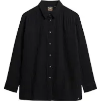 Superdry für Damen. W4010422A Langes schwarzes Strandhemd (XS), Lässig, Baumwolle, Langarm