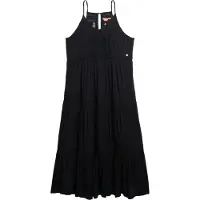 Superdry für Damen. W8011908A Ibiza-Kleid schwarz (XS), Lässig, Viskose, Ärmellos / Hosenträger