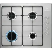 Electrolux KGS6404SX, Edelstahl, Integriert, 60 cm, Gaskochfeld, Edelstahl, 4 Zone(n)