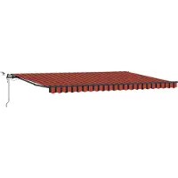 vidaXL Ausziehbare Markise Orange und Braun 500 x 300 cm Polyester