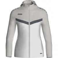 Jako Kapuzenjacke Iconic (Polyester-Fleece, Seitentaschen mit Reißverschluss) weiss/grau/anthrazitgrau Damen