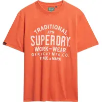 Superdry für Herren. M1012204A Machined Goods Arbeitskleidung orange T-shirt (L), Lässig, Baumwolle, Kurzarm