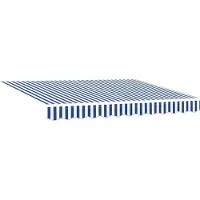 vidaXL Markisenersatzstoff Blau und Weiß 330 x 195 cm Polyester