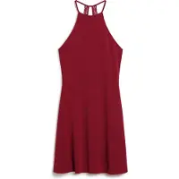 Superdry für Damen. W8011614A Rotes Mini-Strickkleid mit Volantbund (M), Lässig, Viskose, Ärmellos / Hosenträger