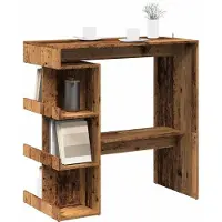 Yiwydaa Bartisch mit Regal Altholz-Optik 100x48x101,5 cm