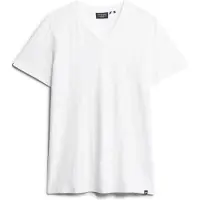 Superdry für Herren. M1011889A Geflammtes T-Shirt mit V-Ausschnitt, weiß (XXL), Lässig, Baumwolle, Kurzarm