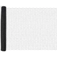 vidaXL Bodenmontierter Sechseckzaun 50 x 1,2 m PVC-beschichteter Stahl
