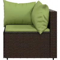 vidaXL 4-tlg. Garten-Lounge-Set mit Kissen Braun Poly Rattan