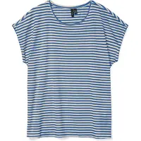 Vero Moda "VMAVA PLAIN SS TOP STRIPE GA JRS NOOS" Materialmix, regular fit