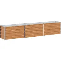 vidaXL Hochbeet Hellbraun 240 x 40 x 45 cm Verzinkter Stahl