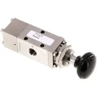 Tameson 3/2 G1/4'' (G1/8'') Druckknopfventil Edelstahl Raste -0,95-12bar/-13,2-168psi