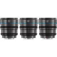 Sirui Night Walker 24+35+55mm T1.2 S35 Cine Objektiv Set mit Case L-Mount Metallgrau