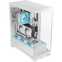 Mars Gaming MCPRISMAW, Midi Tower, PC, Weiß, ATX, micro ATX, Mini-ITX, Gehärtetes Glas, Gaming