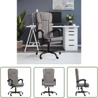 The Living Store Bürostuhl mit Liegefunktion Taupe Stoff