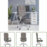 The Living Store Bürostuhl mit Massagefunktion Taupe Stoff