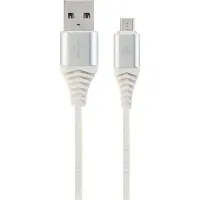 Cablexpert CC-USB2B-AMMBM-2M-BW2, 2 m, USB A, Micro-USB B, USB 2.0, 0,48 Gbit/s, Weiß