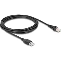DeLOCK RJ50 zu USB 2.0 Typ-A Barcodescanner Kabel 3 m, 3 m, F/UTP (FTP), RJ-50, USB Typ-A, Schwarz